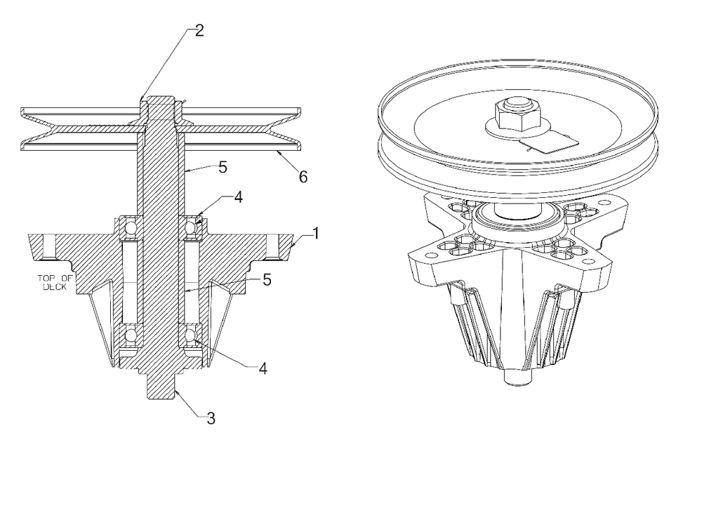 Spindle Diagram and Parts List for 13BJ77ST345 2023 Yard Machines Lawn Tractor